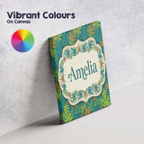 Personalised Name Autumn Yellow Green and Custom  Unique Gift Idea Elegant Feature Canvas Wall Art Print Decor Picture Ready to Hang