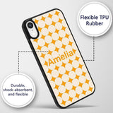 Warm Mustard Background with Cream Circle Repeat Custom Name Protective Phone Case Mobile Cover Durable Everyday Smartphone Shock Resistant