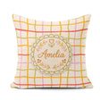 Custom Name Hand Drawn Wavy Grid Lines Pastel Seamless Name Cute Square Filled Cushion Throw Pillow Sofa Bed Home Decor Zip Washable UK Made