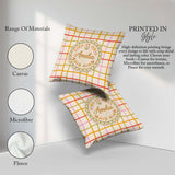 Custom Name Hand Drawn Wavy Grid Lines Pastel Seamless Name Cute Square Filled Cushion Throw Pillow Sofa Bed Home Decor Zip Washable UK Made