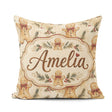 Custom Name Gingerbread Men with Bows and Pine Branches Seamless Square Filled Cushion Throw Pillow Sofa Bed Home Decor Zip Washable UK Made