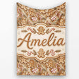 Christmas Gingerbread and Candy Cane Holiday Seamless Pattern Name  Personalised Custom Name Super Soft Fleece Blanket Bed Sofa Throw