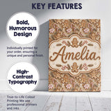 Personalised Name Christmas Gingerbread and Custom  Bespoke Interior Contemporary Canvas Wall Art Print Decor Picture Ready to Hang