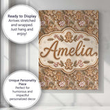 Personalised Name Christmas Gingerbread and Custom  Bespoke Interior Contemporary Canvas Wall Art Print Decor Picture Ready to Hang