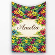 Multicolor Tropical Leaves Dense Botanical Seamless Pattern Lovely  Personalised Custom Name Super Soft Fleece Blanket Bed Sofa Throw