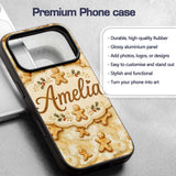 Cute Gingerbread Cookies on Soft Cloud Background Custom Name Protective Phone Case Mobile Cover Durable Everyday Smartphone Shock Resistant