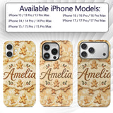 Cute Gingerbread Cookies on Soft Cloud Background Custom Name Protective Phone Case Mobile Cover Durable Everyday Smartphone Shock Resistant