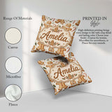 Custom Name Gingerbread Cookies with Candy Canes and Pine Sprigs Square Filled Cushion Throw Pillow Sofa Bed Home Decor Zip Washable UK Made