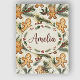 Personalised Name Cute Gingerbread Cookies Custom  Unique Gift Idea Elegant Feature Canvas Wall Art Print Decor Picture Ready to Hang