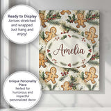 Personalised Name Cute Gingerbread Cookies Custom  Unique Gift Idea Elegant Feature Canvas Wall Art Print Decor Picture Ready to Hang