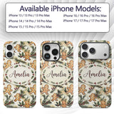 Cute Gingerbread Cookies with Holly and Pine Custom Name Protective Phone Case Mobile Cover Durable Everyday Smartphone Shock Resistant