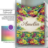 Multicolor Tropical Leaves Dense Botanical Seamless Pattern Lovely  Personalised Custom Name Super Soft Fleece Blanket Bed Sofa Throw