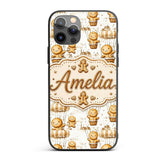 Cute Gingerbread Characters in Hot Air Balloons Custom Name Protective Phone Case Mobile Cover Durable Everyday Smartphone Shock Resistant
