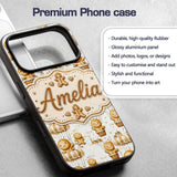 Cute Gingerbread Characters in Hot Air Balloons Custom Name Protective Phone Case Mobile Cover Durable Everyday Smartphone Shock Resistant