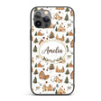 Cute Winter Village Gingerbread Houses Seamless Custom Name Protective Phone Case Mobile Cover Durable Everyday Smartphone Shock Resistant