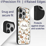 Cute Winter Village Gingerbread Houses Seamless Custom Name Protective Phone Case Mobile Cover Durable Everyday Smartphone Shock Resistant