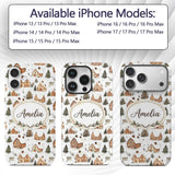 Cute Winter Village Gingerbread Houses Seamless Custom Name Protective Phone Case Mobile Cover Durable Everyday Smartphone Shock Resistant