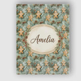 Personalised Name Cute Gingerbread Cookies Custom  Unique Gift Idea Elegant Feature Canvas Wall Art Print Decor Picture Ready to Hang