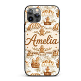 Cute Gingerbread Friends in Hot Air Balloons Custom Name Protective Phone Case Mobile Cover Durable Everyday Smartphone Shock Resistant