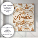 Personalised Name Cute Gingerbread Friends Custom  Unique Gift Idea Elegant Feature Canvas Wall Art Print Decor Picture Ready to Hang