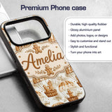 Cute Gingerbread Friends in Hot Air Balloons Custom Name Protective Phone Case Mobile Cover Durable Everyday Smartphone Shock Resistant
