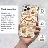 Cute Gingerbread Friends in Hot Air Balloons Custom Name Protective Phone Case Mobile Cover Durable Everyday Smartphone Shock Resistant
