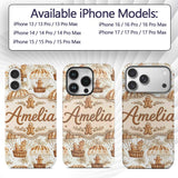 Cute Gingerbread Friends in Hot Air Balloons Custom Name Protective Phone Case Mobile Cover Durable Everyday Smartphone Shock Resistant