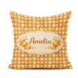 Custom Name Golden Biscuit Cookie Repeat Seamless Pattern Decor Square Filled Cushion Throw Pillow Sofa Bed Home Decor Zip Washable UK Made