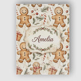 Personalised Name Cute Gingerbread Cookies Custom  Unique Gift Idea Elegant Feature Canvas Wall Art Print Decor Picture Ready to Hang