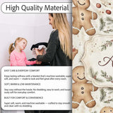 Cute Gingerbread Cookies with Candy Canes and Gifts Seamless  Personalised Custom Name Super Soft Fleece Blanket Bed Sofa Throw