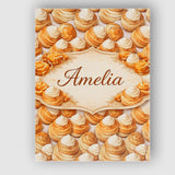 Personalised Name Cream Puff Pastry Dessert Seamless Pattern Perfect Custom  Home Canvas Wall Art Print Decor Picture Ready to Hang