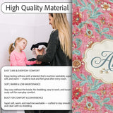 Vintage Floral Pattern with Blue Leaves and Pink Flowers Seamless  Personalised Custom Name Super Soft Fleece Blanket Bed Sofa Throw