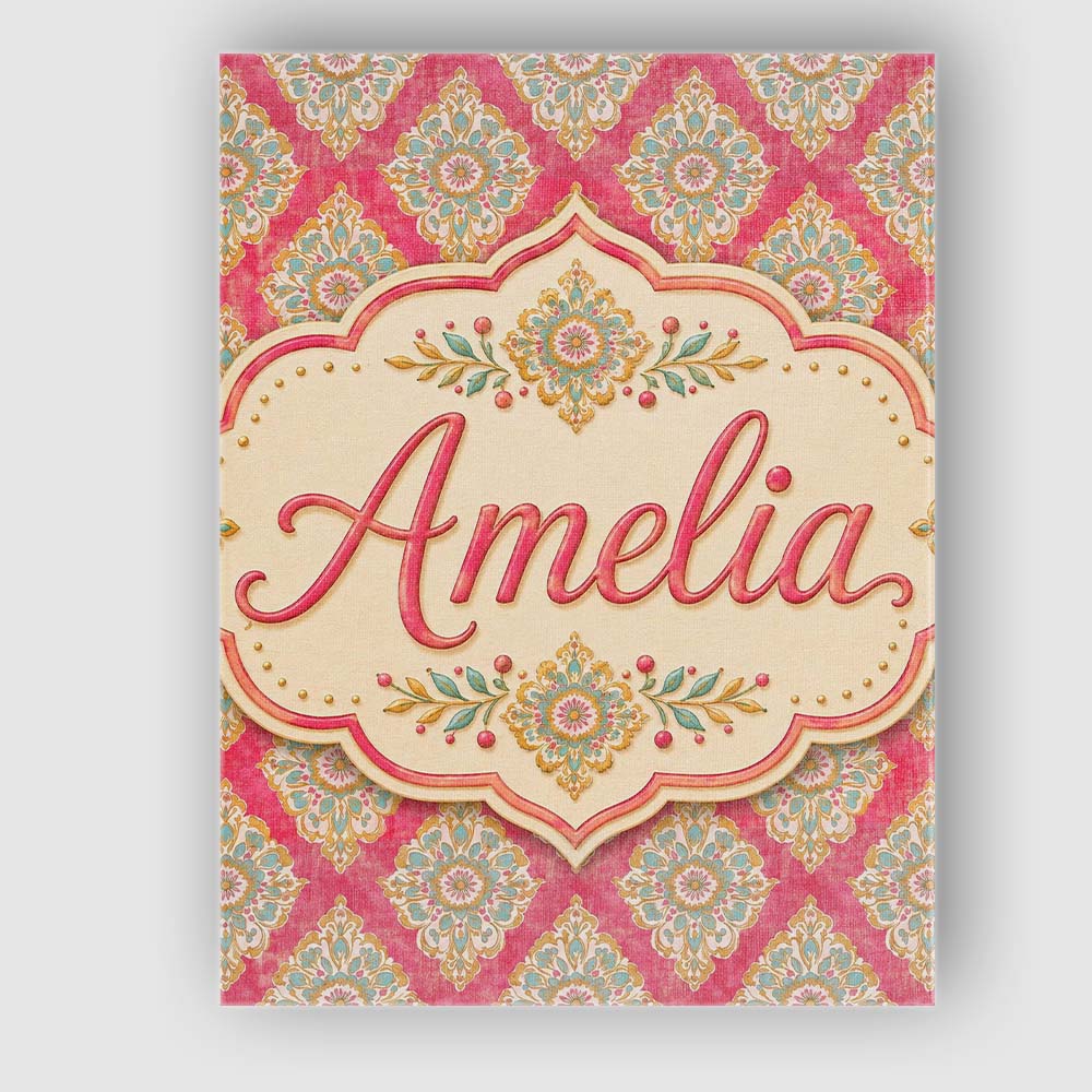 Personalised Name Elegant Ornamental Custom Premium Decorative Design Modern Room Accent Canvas Wall Art Print Decor Picture Ready to Hang