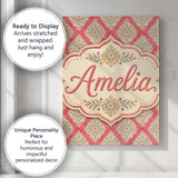 Personalised Name Elegant Ornamental Custom Premium Decorative Design Modern Room Accent Canvas Wall Art Print Decor Picture Ready to Hang