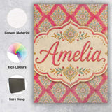 Personalised Name Elegant Ornamental Custom Premium Decorative Design Modern Room Accent Canvas Wall Art Print Decor Picture Ready to Hang