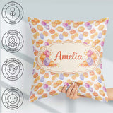 Custom Name Pastel Cream Swirl Meringue Dessert Seamless Pattern Square Filled Cushion Throw Pillow Sofa Bed Home Decor Zip Washable UK Made