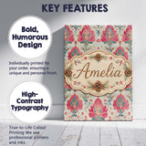 Personalised Name Classic Ornamental Floral Custom  Bespoke Interior Contemporary Canvas Wall Art Print Decor Picture Ready to Hang
