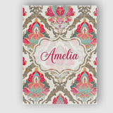 Personalised Name Ornate Damask Floral Custom  Modern Room Accent Elegant Feature Canvas Wall Art Print Decor Picture Ready to Hang