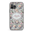 Elegant Hummingbird with Roses Soft Pastel Floral Custom Name Protective Phone Case Mobile Cover Durable Everyday Smartphone Shock Resistant