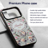 Elegant Hummingbird with Roses Soft Pastel Floral Custom Name Protective Phone Case Mobile Cover Durable Everyday Smartphone Shock Resistant