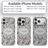Elegant Hummingbird with Roses Soft Pastel Floral Custom Name Protective Phone Case Mobile Cover Durable Everyday Smartphone Shock Resistant