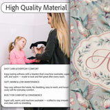 Elegant Hummingbird with Soft Pink Flowers Seamless Pattern Name  Personalised Custom Name Super Soft Fleece Blanket Bed Sofa Throw