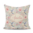 Custom Name Pastel and Blossom Garden Seamless Pattern Name Cute Square Filled Cushion Throw Pillow Sofa Bed Home Decor Zip Washable UK Made