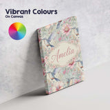Personalised Name Pastel Hummingbird and Custom  Unique Gift Idea Elegant Feature Canvas Wall Art Print Decor Picture Ready to Hang