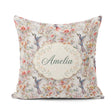 Custom Name Elegant Hummingbird with Floral Bloom Garden Pattern Square Filled Cushion Throw Pillow Sofa Bed Home Decor Zip Washable UK Made