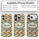 Style Ocean Waves with Warm Tones Printed Design Custom Name Protective Phone Case Mobile Cover Durable Everyday Smartphone Shock Resistant
