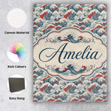 Personalised Name Traditional Red Cresting Custom  Unique Gift Idea Elegant Feature Canvas Wall Art Print Decor Picture Ready to Hang