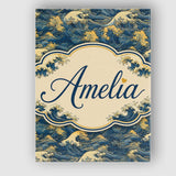 Personalised Name Elegant Gold and Deep Custom  Unique Gift Idea Modern Room Accent Canvas Wall Art Print Decor Picture Ready to Hang