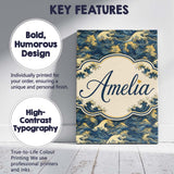 Personalised Name Elegant Gold and Deep Custom  Unique Gift Idea Modern Room Accent Canvas Wall Art Print Decor Picture Ready to Hang
