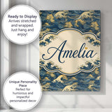 Personalised Name Elegant Gold and Deep Custom  Unique Gift Idea Modern Room Accent Canvas Wall Art Print Decor Picture Ready to Hang